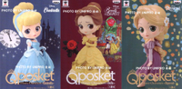 日版 Q Posket Disney 迪士尼 仙杜瑞拉 灰姑娘 貝兒 樂佩 單售A款 正常色 一套三款 Qposket 公仔