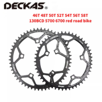 DECKAS Round 130BCD 46T/48T/50T/52T/54T/56T/58T Cycling Chainring MTB Road Bike Chainwheel Crankset Plate BCD 130mm tooth plate