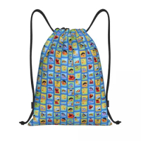 Custom Cookie Monster Cartoon Drawstring Bags Women Men Lightweight Sesame Street Sports Gym Storage Backpack
