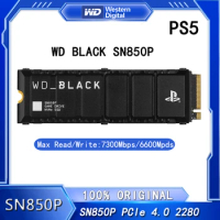 Western Digital WD_BLACK SN850P with Heatsink SSD 1TB 2TB 4TB M.2 NVMe PCIe 4.0 2280 SSD for PS5 Playstation 5 Gaming Computer