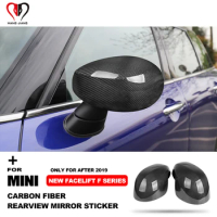 For Mini Copper One S JCW Countryman Clubman F54 F55 F56 F60 After 2019 Real Carbon Fiber Rearview Mirror Cover Shell Sticker