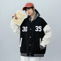 Jaket Varsity Big Size ( S - 6XL ) 30 35 Simple Logo Jacket Baseball Bomber Korean Style OVERSIZED (