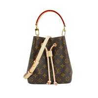 Louis Vuitton LV路易威登 Neonoe BB 帆布束口手提斜背水桶包(M46581-咖)
