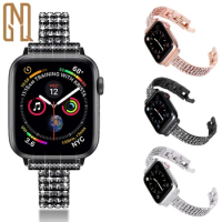 For Apple watch watch6/5/4/3 fashion diamond-encrusted stainless steel four row diamond bracelet