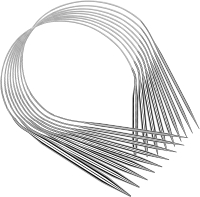Coopay Set of 9 Practical Circular Knitting Needles in Stainless Steel - 80 cm - 2.0 mm 2.5 mm 3.0 m