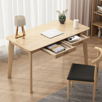 AOTTO 北歐風實木桌腳雙抽屜書桌 電腦桌(工作桌 化妝桌 桌子 辦公桌)