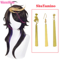 VTuber NIJISANJI ShuYamino Cosplay Wig 50cm Long Shu Yamino Heat Resistant Synthetic Hair Anime Party ShuYamino Wigs + Wig Cap
