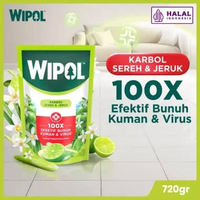 Wipol Karbol Pembersih Lantai Cairan Disinfektan Teruji Dermatologis Karbol Sereh & Jeruk 720g
