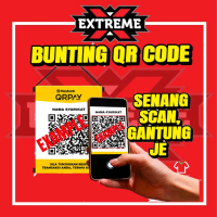 BUNTING QR CODE PELBAGAI BANK MUDAH GANTUNG Piping pvc dan tali