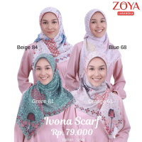 ZOYA Ivona Scarf Motif - Fashion Muslim Kerudung Jilbab Hijab Segi Empat Motif Bahan Voal Ukuran 115