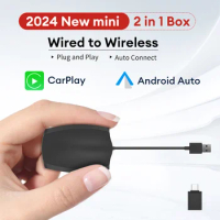 XUDA 2 in 1 Wired to Wireless Mini AI Box Carplay Wireless Android Auto Adapter Wireless CarPlay For Audi Toyota Audi VW Golf