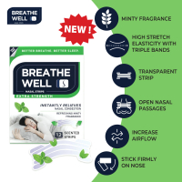 [BARU/NEW] BREATHE WELL Tampalan Hidung Melancarkan pernafasan Nasal Strips for clear airways 12's