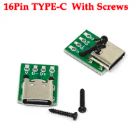 16P to 2.54mm TYPE-C Female Test Board USB 3.1 PCB Board DIP 4Pin Connector Socket High Current Power Adapter Module With screws