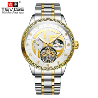 TEVISE Twelve Dynasties Chinese Style Men's Mechanical Watch Glow Fashion Automatic Men's Mechanical Watch T881