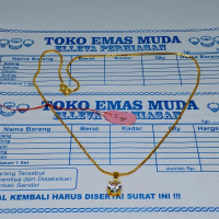 KALUNG ITALI FREE LIONTIN PERMATA PERHIASAN WANITA BERLAPIS EMAS MUDA TERMURAH