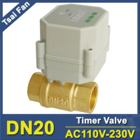 Electric Timer Shut Off Valves Brass DN20 BSP/NPT 3/4''AC110V-230V For Gardon Water Irrigation, automation animal feed CE