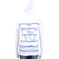 Max Mara-WEEKEND 藍白條紋海軍繩結船錨短袖T恤