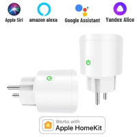 HomeKit WiFi Smart Plug Apple Home Scan Code No Hub Required EU Socket Remote Support Alexa Google SmartThings Siri Cozylife APP