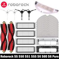 Roborock S5 S50 S51 S55 S6 S60 S6 Pure Vacuum Cleaner Spare Parts HEPA Filter Mop Cloth Side / Main Brush Accessories