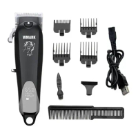 Hair Trimmer Adjustable Cutting Lever WMARK Red NG-103B Professional Cordless Hair Clipper with LED 