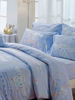 MICRO TENCEL Collection Fitted Sheet Set 5 ft 5 pcs (Queen Size) CINNAMOROLL T016 Blue Violet
