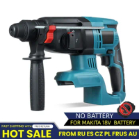 18V 4 Functions Electric Cordless Rotary Hammer Drill Rechargeable Hammer 27mm Impact Drilll For 18V Makita Battery