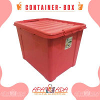 Rmdodo - Kotak Penyimpanan Besar Roda 50L / Kontainer Box Plastik - Merah