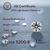 เพชรแท้น้ำ100 Lab Grown Diamond  D-VS2 มีรับประกันซื้อคืน