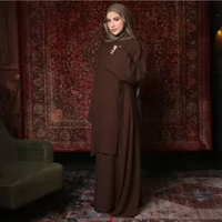Lozy Hijab - Meera Abaya Dress (Gamis Dress Haji dan Umrah Bahan Cooltech) Espresso