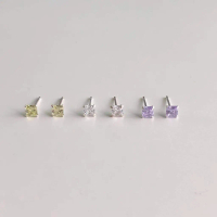 Winterwinter Jewelry Silver925 : เครื่องประดับเงินแท้ ต่างหูเงิน รูปสี่เหลี่ยม