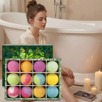 12pcs Kids Bath Bomb Set With Surprise Toy Inside Fizzy Bubble Bath Salt Ball Gift Box For R9U6