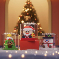 Khối Xây Dựng Lắp Ráp, Hạt Nhỏ Đồ Chơi Sáng Tạo, Ông Già Noel, Người Tuyết, Nai Sừng Tấm, Đồ Trang T