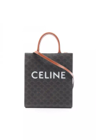Celine Pre-Loved Celine Small Vertical Hippopotamus Triomphe Handbag tote bag PVC leather black Brow