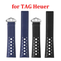 22mm Genuine Leather Watch Strap for TAG Heuer Monaco CBL2115 Belt Bracelet Breathable Sports Watch Band Women Men Wristband