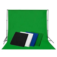 3x4m / 3x6m Muslin Backdrop + 2.6x3m Support Stand Set Photo Studio Cotton Background + Carrying Bag + Clamps Kit