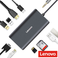 Lenovo Type-C轉HDMIVGA音源USBSD/TF/RJ45十一合一PD轉接器