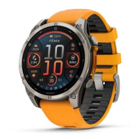 Garmin Fenix 8 47mm AMOLED Sapphire GPS 智慧手錶 Graphite DLC Titanium with Spark Orange Silicone
