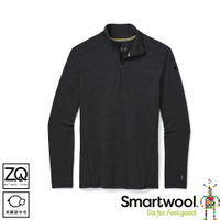 【SmartWool 美國 男Thermal 美麗諾羊毛長袖拉鍊T《炭黑色》】SW016356/登山/保暖/透氣/排汗