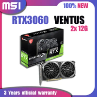 NEW MSI RTX 3060 VENTUS 2X 12G Graphics Card GDDR6 12GB Video Cards GPU 192 Bit NVIDIA RTX3060 PCIE4.0 Core Clock 1777 MHz