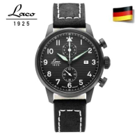 【Laco 朗坤】飛行員腕錶   LAUSANNE 861975 42mm ｜德國錶 石英錶  軍錶 飛行錶 男/女錶