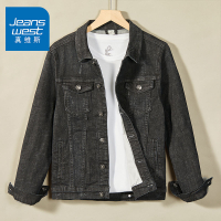 เสื้อแจ็คเก็ตยีนส์ Jeanswest สำหรับผู้ชายเสื้อแจ็คเก็ตยีนส์เข้ารูปอินเทรนด์สไตล์เกาหลีรุ่นใหม่หล่อแมทช์ลุคง่าย