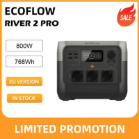 EF ECOFLOW Portable Power Station RIVER 2 Pro, 768Wh LiFePO4 Battery, 70 Min Fast Charging, 4X800W (X-Boost 1600W) AC Outlets