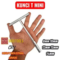 Kunci T Mini CR-V 8 10 12 13 14 mm Kualitas Bagus, Chrome Vanadium Shock, Sok, Socket Wrench. T- 10m