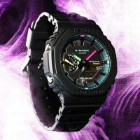 【CASIO 卡西歐】G-SHOCK 藍牙 太陽能 八角防護構造雙顯手錶 禮物 雙11(GA-B2100MF-1A)
