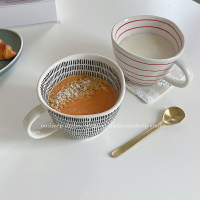 早餐杯燕麥杯 手捏不規則馬克杯陶瓷杯大容量牛奶杯