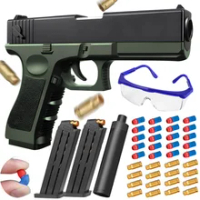 Pistol Glock Soft Bullet M1911 Toy Gun Model Foam Manual Airsoft Gun With Silencer For Kids