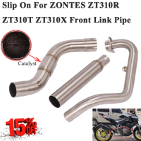 Slip On For ZONTES ZT310R ZT310T ZT310X Motorcycle Exhaust Muffler Escape Modified Full Front Middle Link Pipe Catalyst Tube