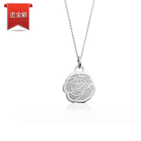 二手品 Tiffany&amp;Co. 2017限量版 鏤刻玫瑰造型925純銀項鍊