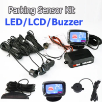 4 Sensors LED Display/ Buzzer 22mm Car Parking Sensor Kit Reverse Backup Car Parking Radar Monitor