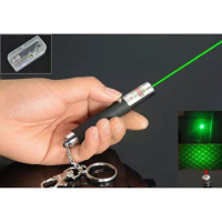 Banggood Mini 532nm 2 in 1 Dot or Star Green Laser Pointer Light Pen AAA Battery with Keychain Key Chain
